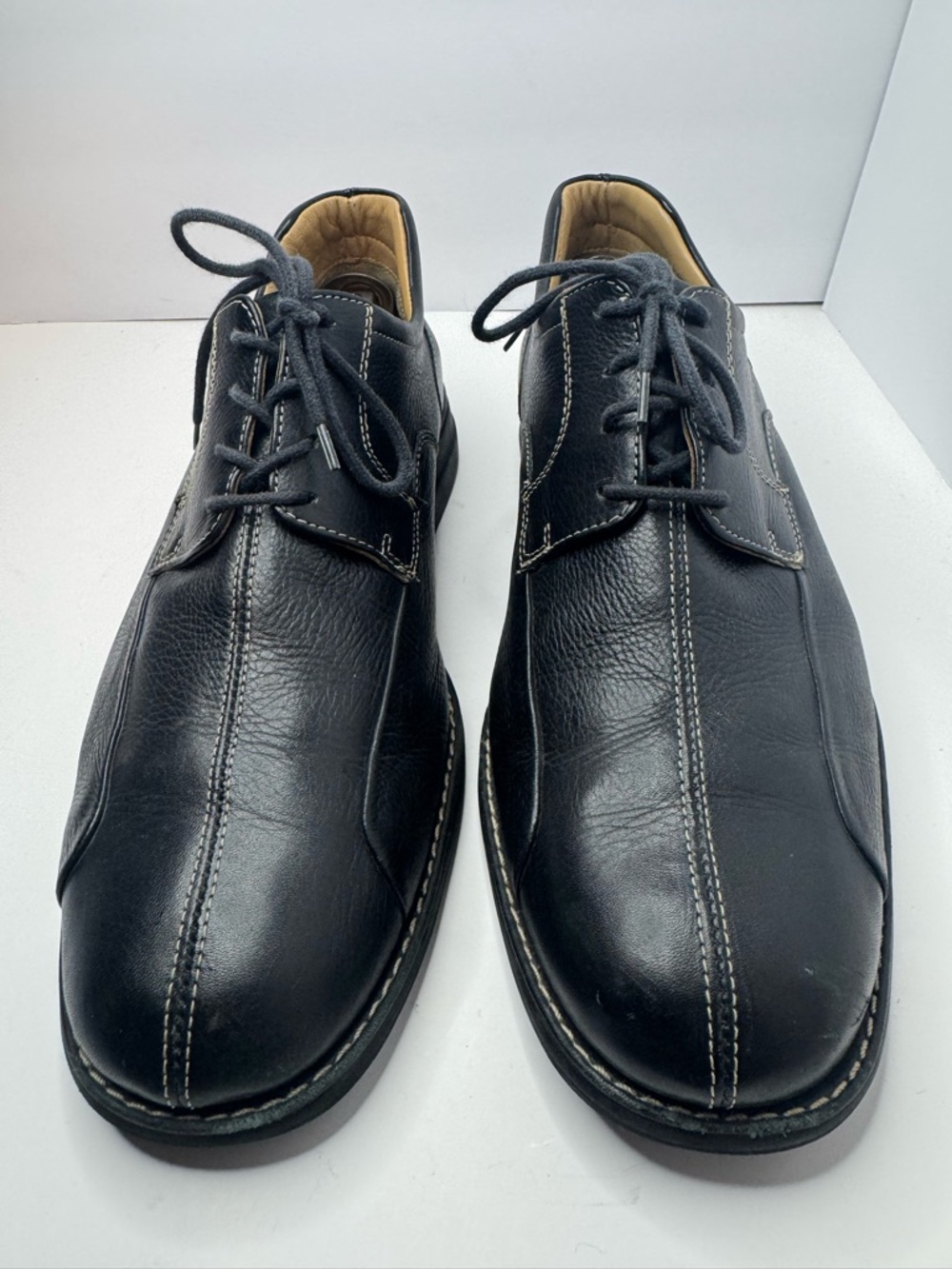 Johnston & Murphy Men's Classic Black Leather Lace-Up Dress Shoes Size 12M